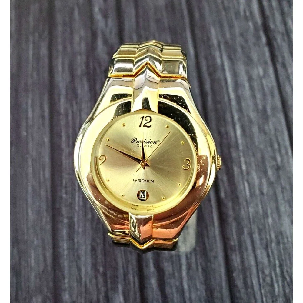 EXTREMELY RARE Vintage GRUEN Precision Mens Watch GP5088-138 Cleaned New Battery